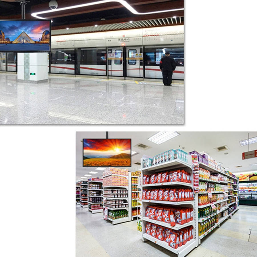 32-70 inch Universal Height & Angle Adjustable LCD TV Wall-mounted Ceiling Dual-use Bracket, Retr...