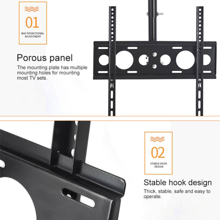 32-65 inch Universal Height & Angle Adjustable Single Screen TV Wall-mounted Ceiling Dual-use Bra...