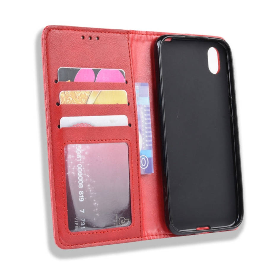 Magnetic Buckle Retro Crazy Horse Texture Horizontal Flip Leather Case for Huawei Honor 8S, with ...