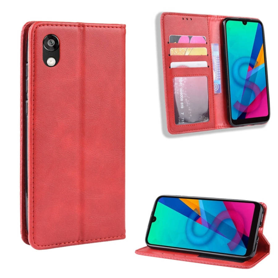 Magnetic Buckle Retro Crazy Horse Texture Horizontal Flip Leather Case for Huawei Honor 8S, with ...