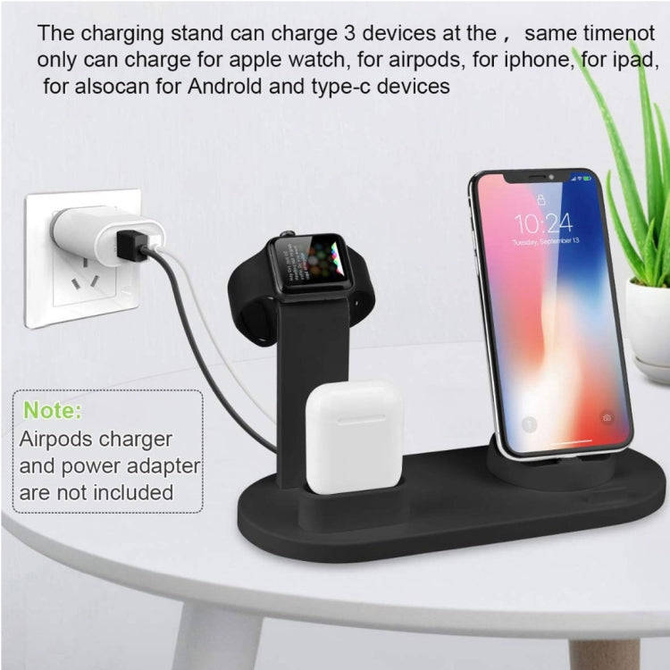 HQ-UD15 5 in 1 Micro USB + USB-C / Type-C + 8 Pin Interface Phone Charging Base with 8 Pin Earpho...