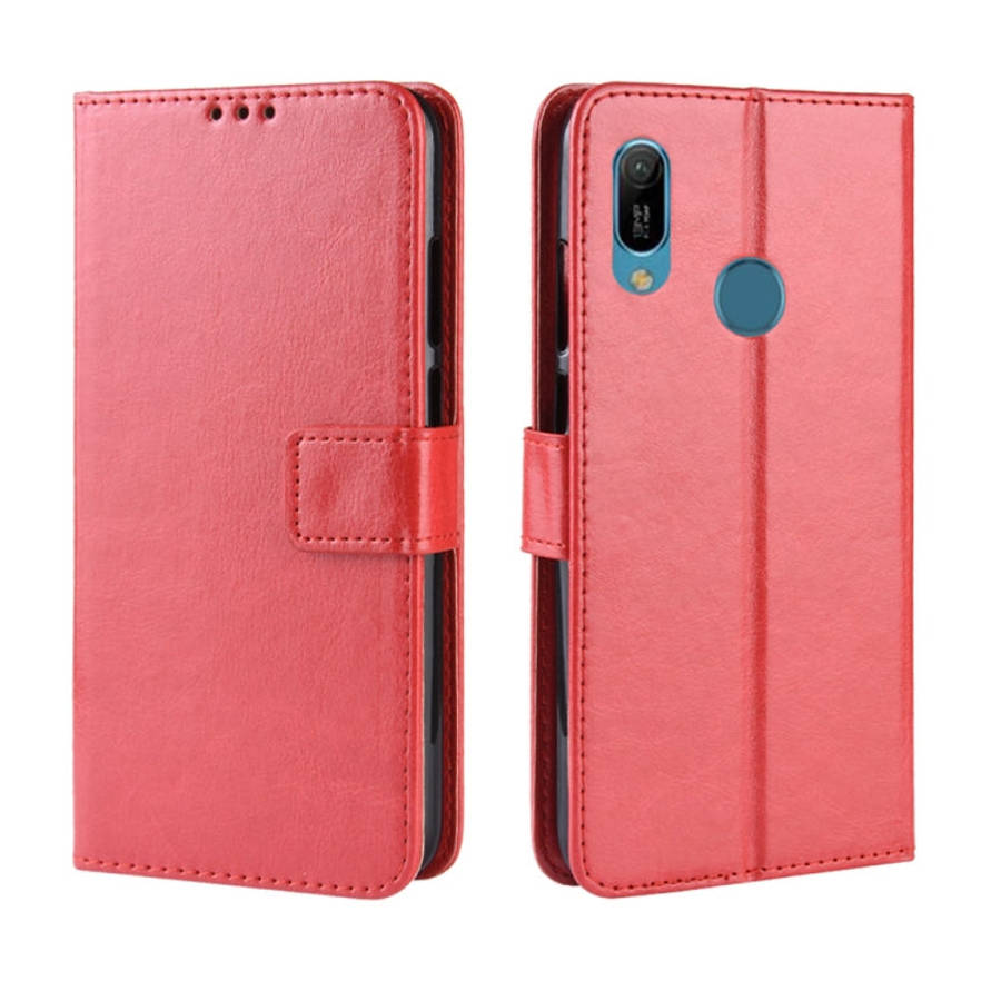 Retro Crazy Horse Texture Horizontal Flip Leather Case for Huawei Y6 (2019), with Holder & Card S...