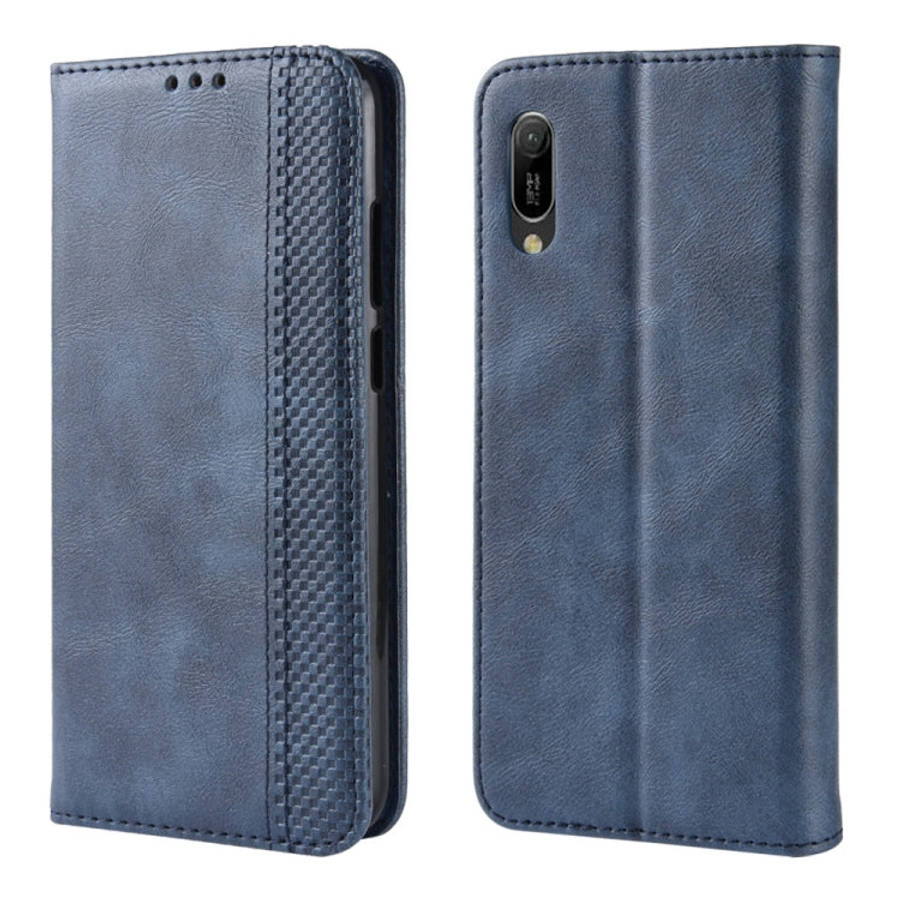 Magnetic Buckle Retro Crazy Horse Texture Horizontal Flip Leather Case for Huawei Y6 Pro (2019)  ...