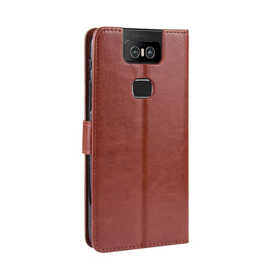 Retro Crazy Horse Texture Horizontal Flip Leather Case for Asus Zenfone 6 ZS630KL, with Holder & ...