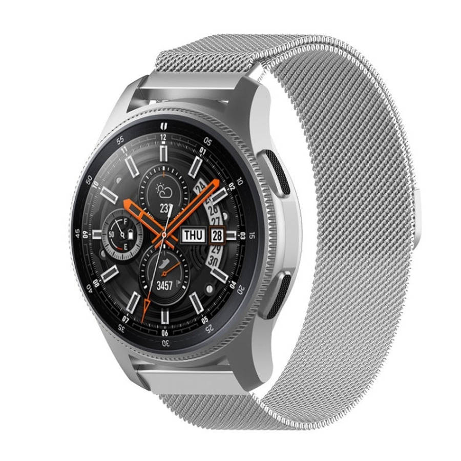 For Honor Magic Watch 2 42MM/Galaxy Active2 20mm Milan Stainless Steel Mesh Watch Band(Silver)