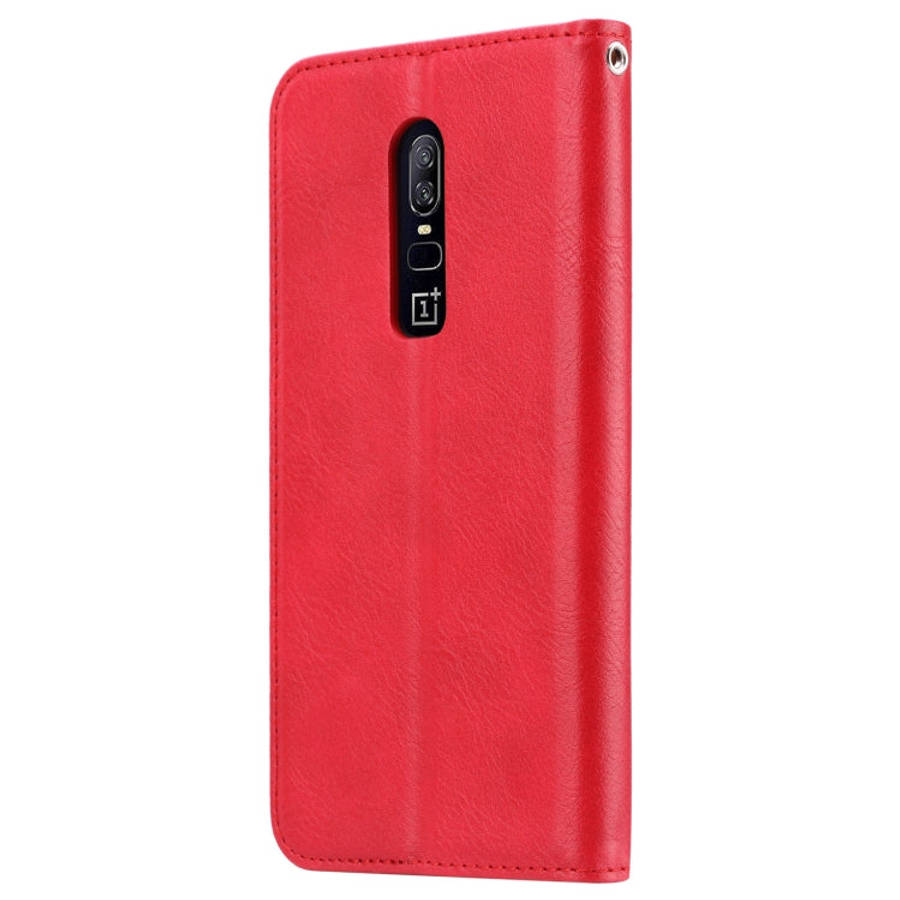 Knead Skin Texture Horizontal Flip Leather Case for OnePlus 6, with Photo Frame & Holder & Card S...