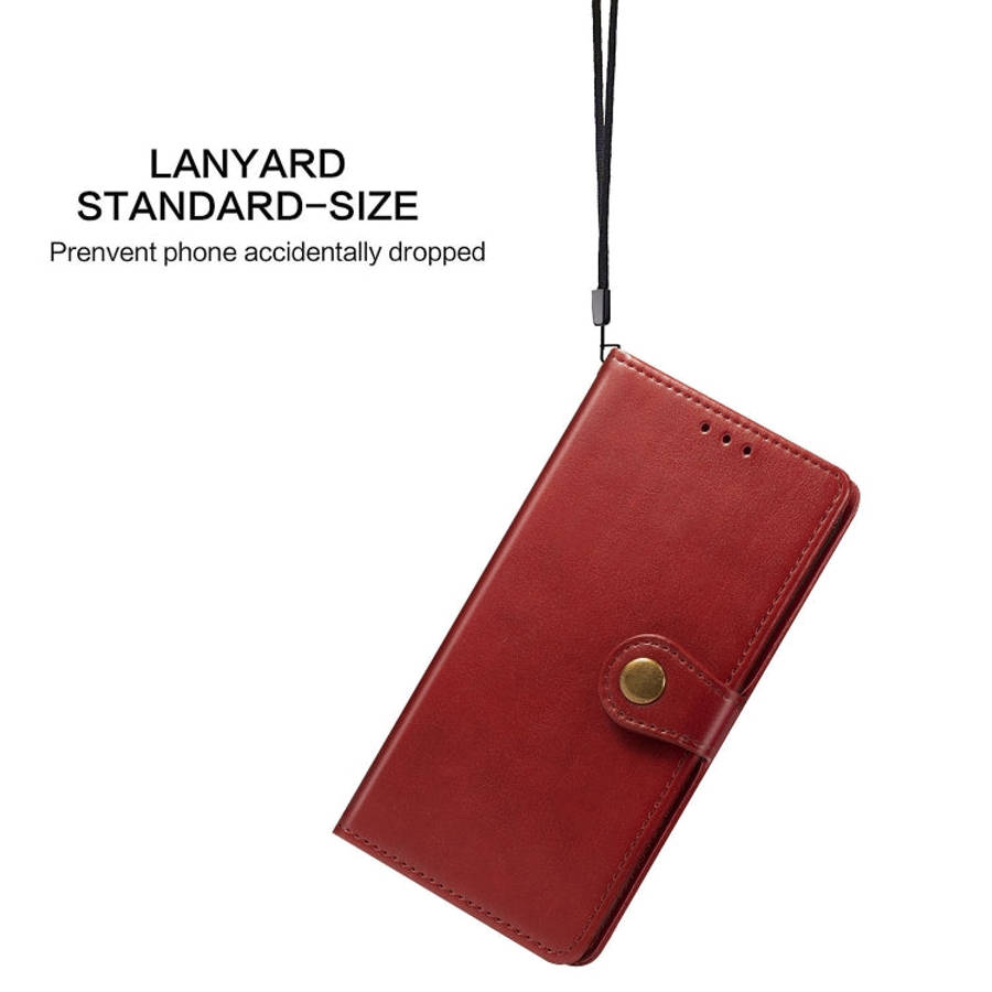For Nokia 5.3 Retro Solid Color Leather Buckle Phone Case with Lanyard & Photo Frame & Card Slot ...