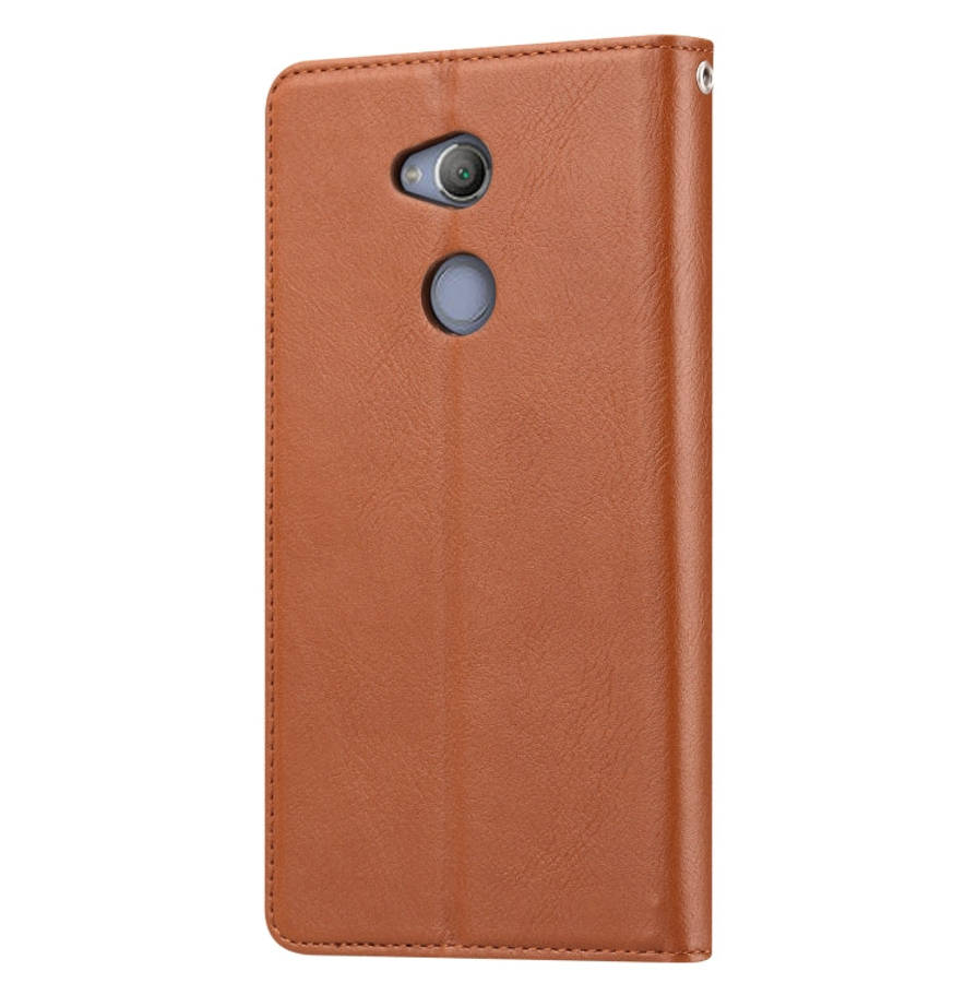 Knead Skin Texture Horizontal Flip Leather Case for Sony Xperia XA2, with Photo Frame & Holder & ...