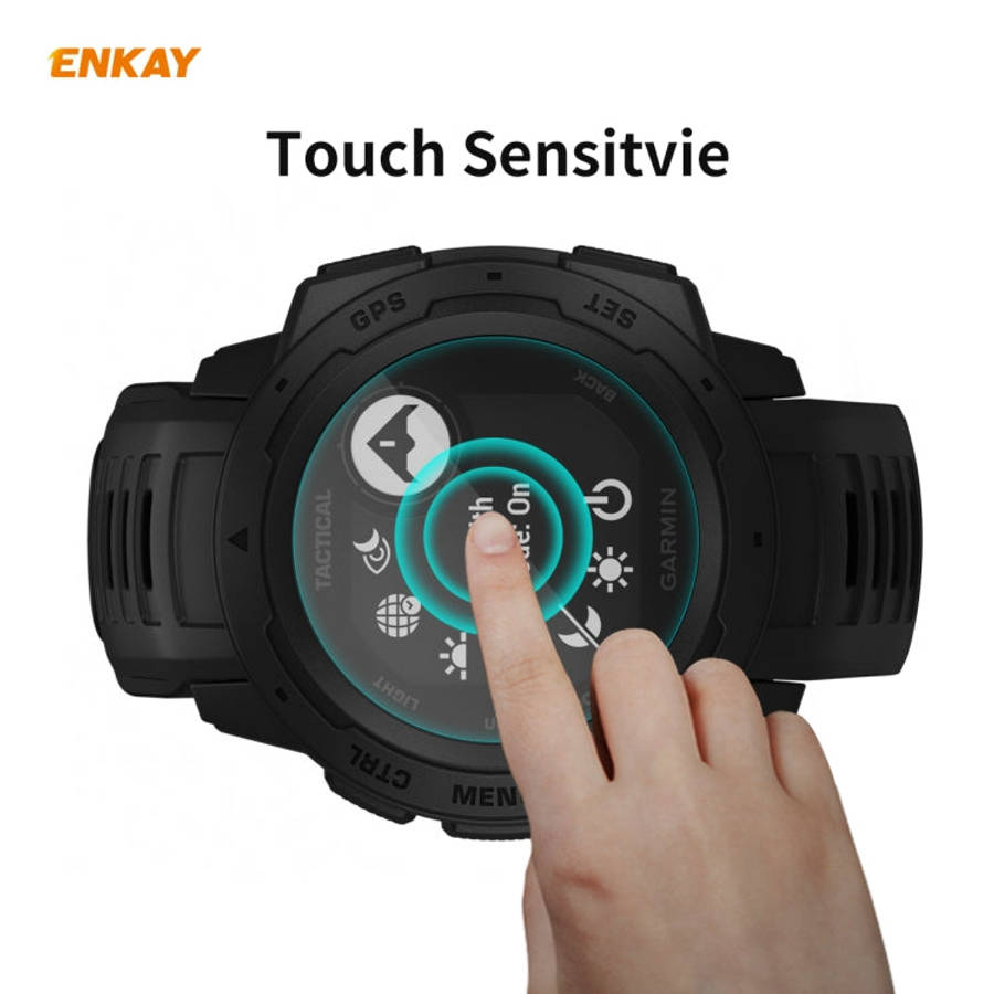 For Garmin Instinct Tactical ENKAY Hat-Prince 0.2mm 9H 2.15D Curved Edge Tempered Glass Screen Pr...