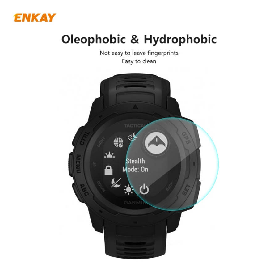 For Garmin Instinct Tactical ENKAY Hat-Prince 0.2mm 9H 2.15D Curved Edge Tempered Glass Screen Pr...