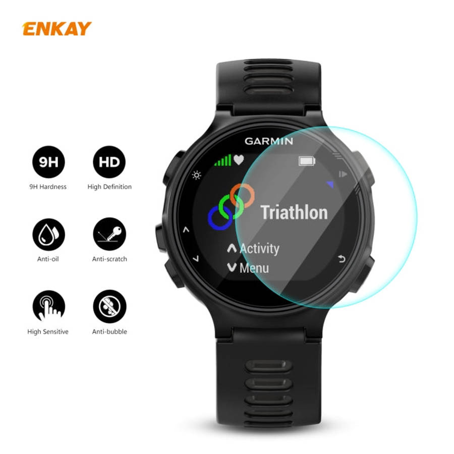 For Garmin Forerunner 735 / 735XT 2 PCS ENKAY Hat-Prince 0.2mm 9H 2.15D Curved Edge Tempered Glas...