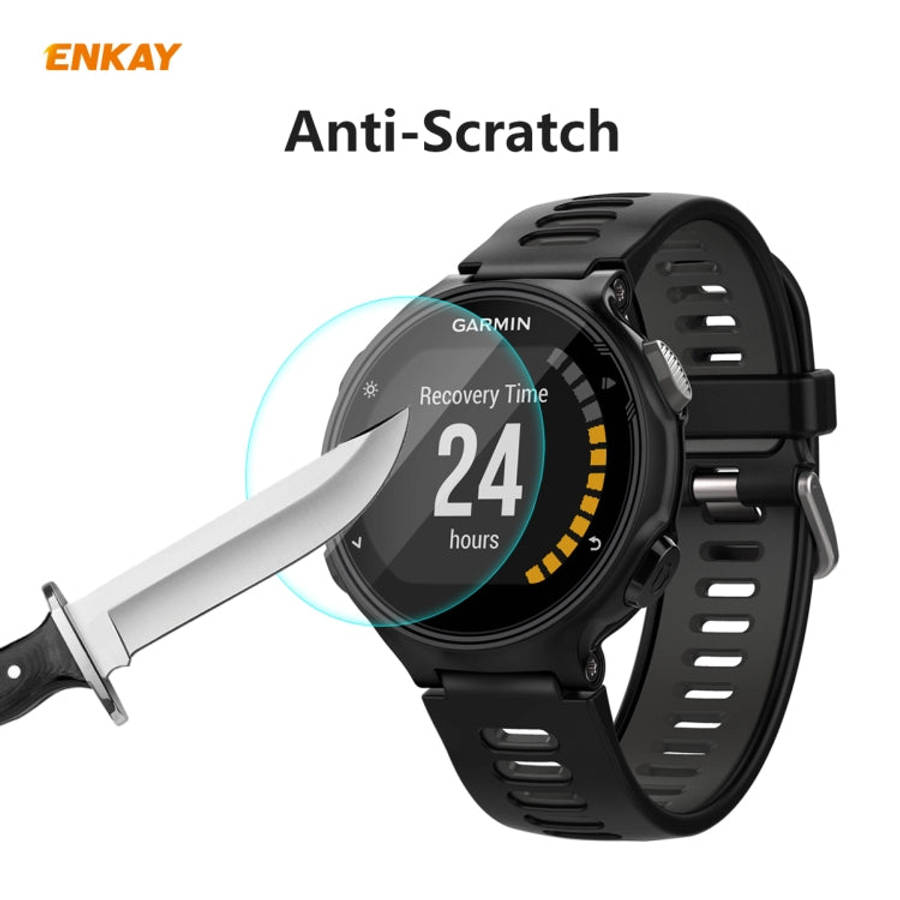 For Garmin Forerunner 735 / 735XT 2 PCS ENKAY Hat-Prince 0.2mm 9H 2.15D Curved Edge Tempered Glas...