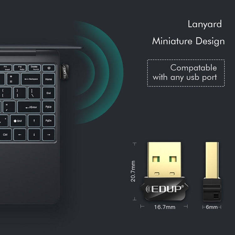 EDUP EP-AC1651 USB WIFI Adapter 650Mbps Dual Band 5G/2.4GHz External Wireless Network Card Wifi D...