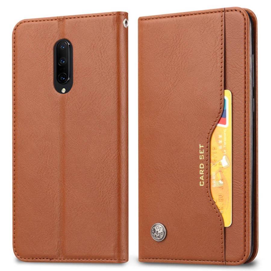 For OnePlus 7 Knead Skin Texture Horizontal Flip Leather Case with Photo Frame & Holder & Card Sl...