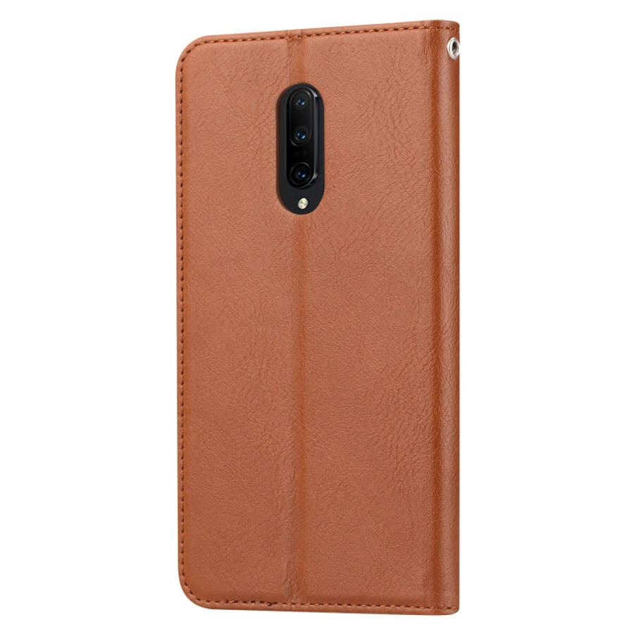 For OnePlus 7 Knead Skin Texture Horizontal Flip Leather Case with Photo Frame & Holder & Card Sl...