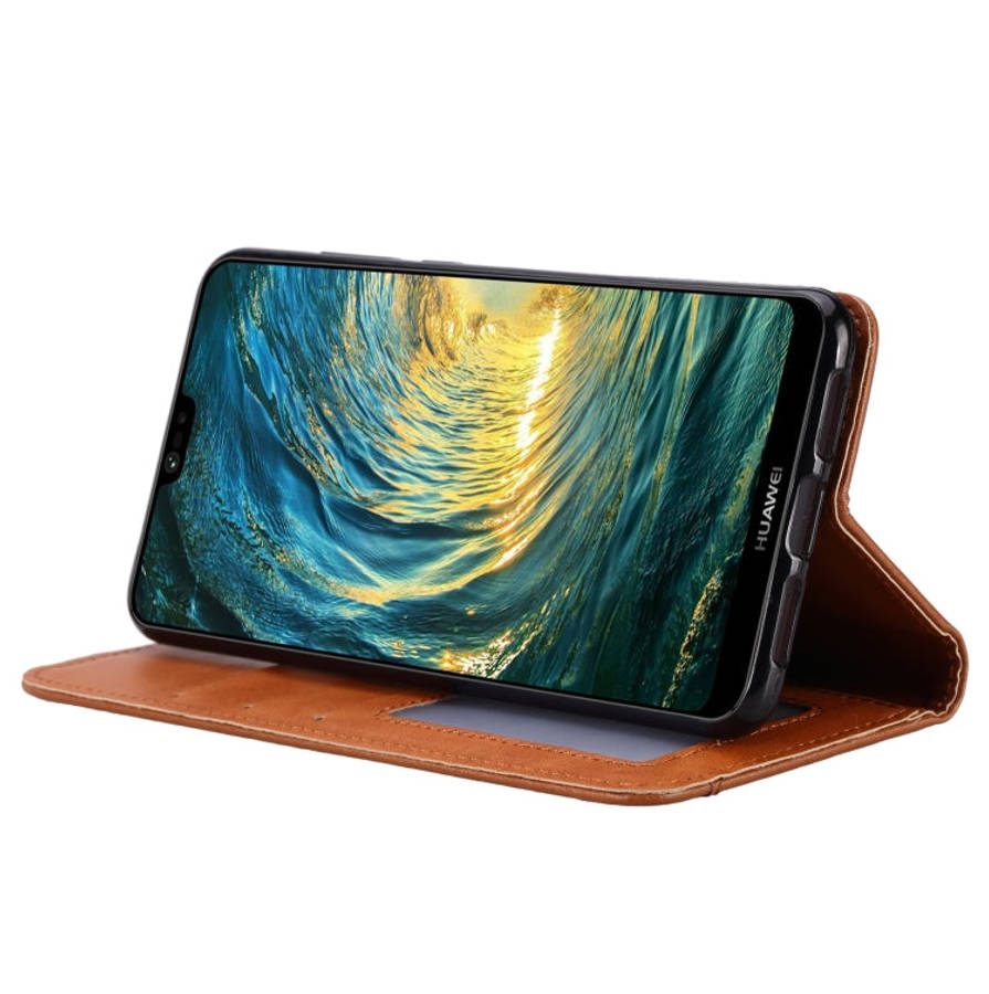 Knead Skin Texture Horizontal Flip Leather Case for Huawei P20, with Photo Frame & Holder & Card ...