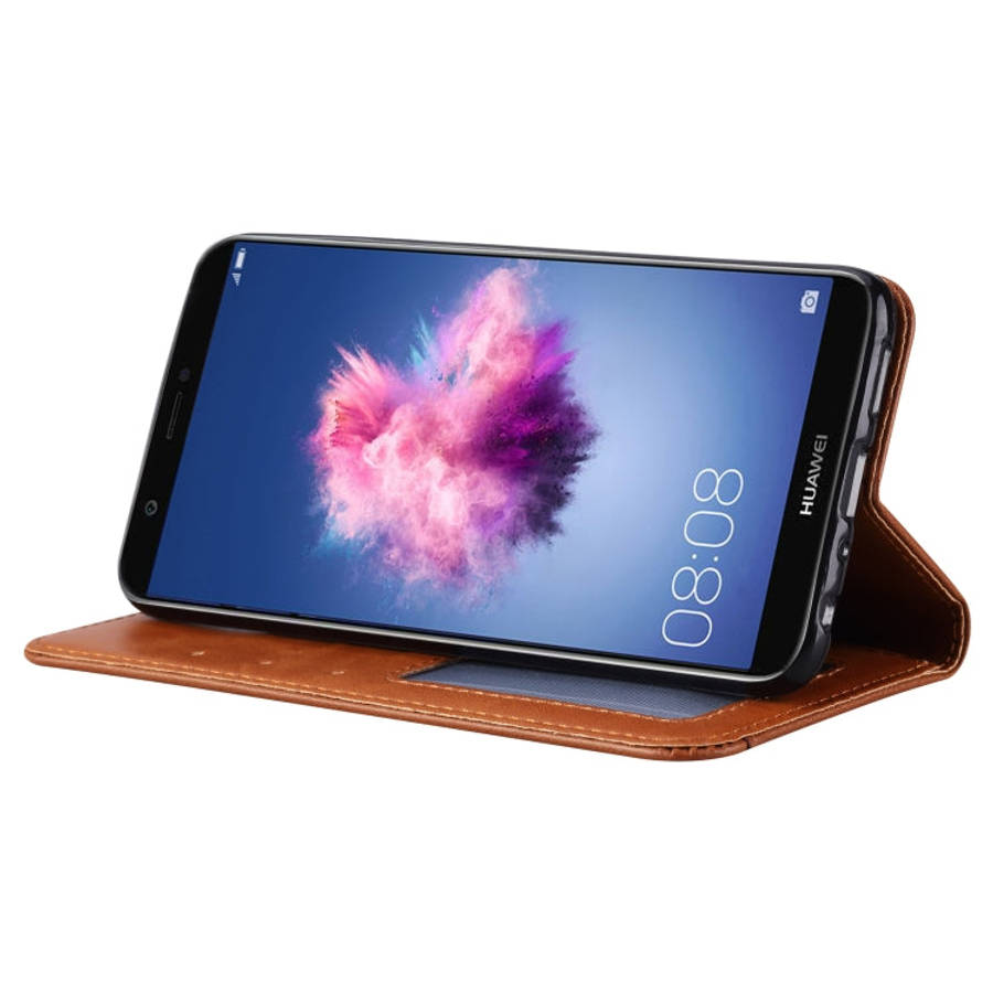 Knead Skin Texture Horizontal Flip Leather Case for Huawei P smart / Enjoy 7S, with Photo Frame &...