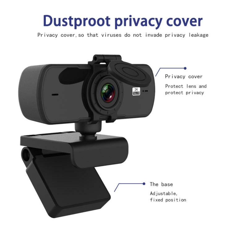 C5 4 Million Pixel Auto Focus 2K Full HD Webcam 360 Rotation USB Driver-free Live Broadcast WebCa...