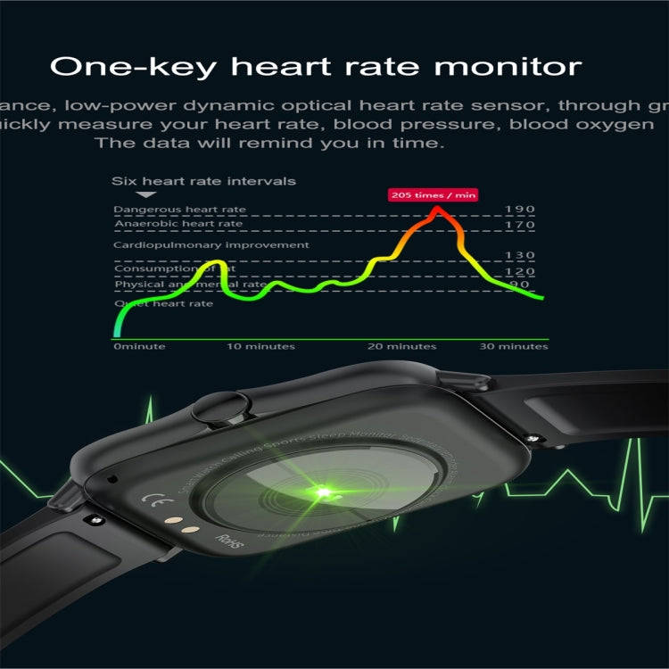 T42 1.7 inch Color Screen Smart Watch, IP67 Waterproof, Support Bluetooth Call/Heart Rate Monitor...