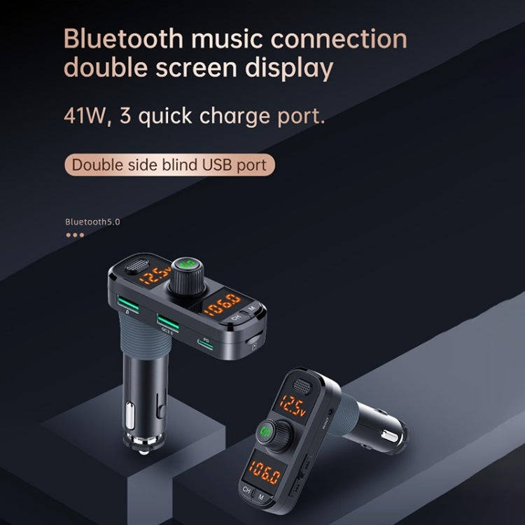 BC70 Car Bluetooth 5.0 FM Transmitter Radio Adapter Dual Display Wireless Handsfree Call MP3 Musi...