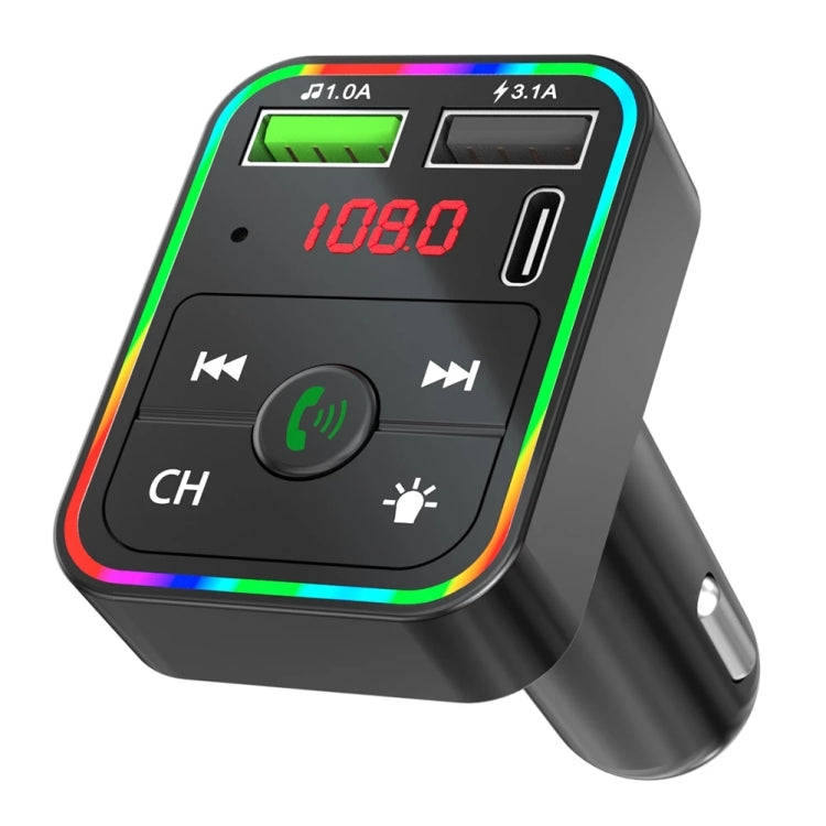 F2 Car FM Transmitter MP3 USB Charger Player with LED Backlight FM Transmitter with Bluetooth Tra...