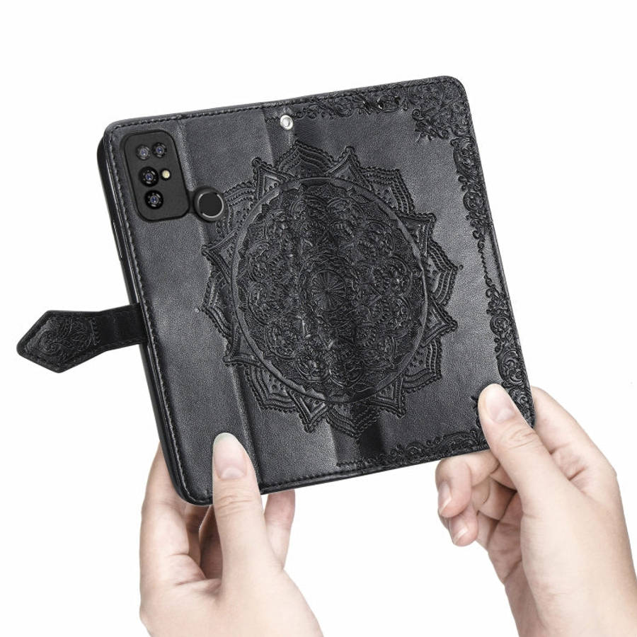 For Doogee X96 Pro Mandala Flower Embossed Horizontal Flip Leather Case with Holder & Three Card ...