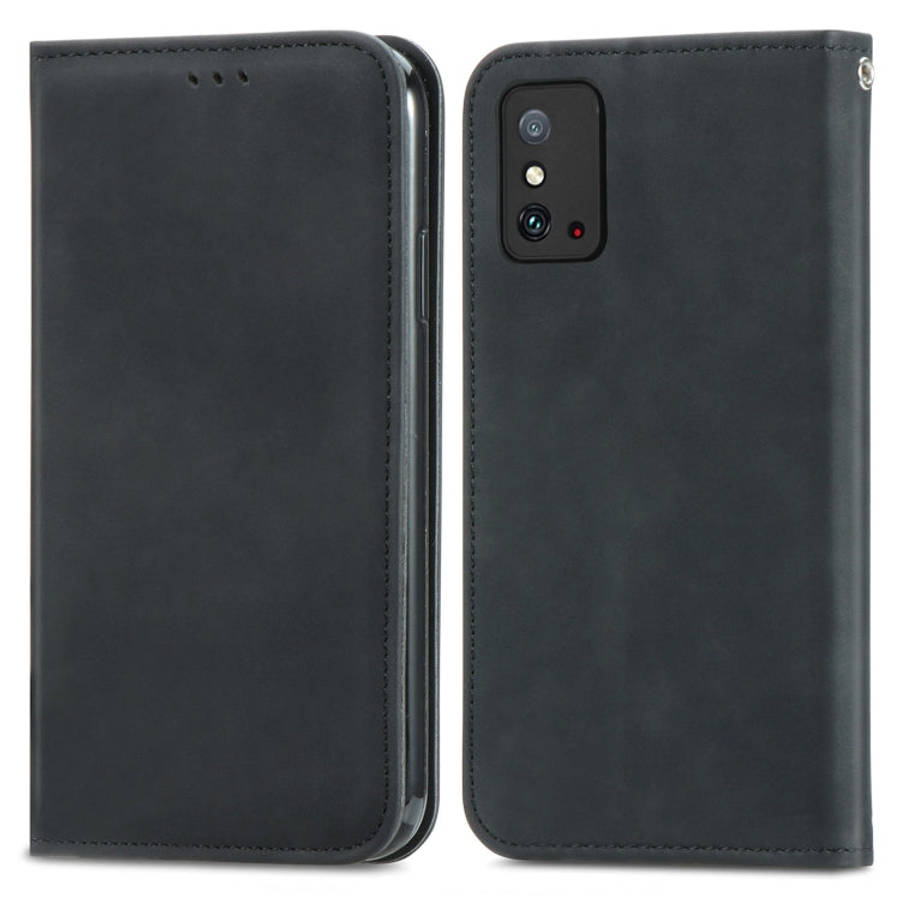 For Honor X10 Max 5G Retro Skin Feel Magnetic Horizontal Flip Leather Phone Case(Black)