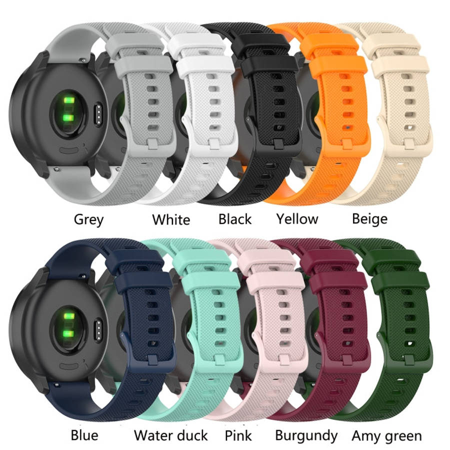 For Ticwatch Pro 2020 Checkered Silicone Watch Band(Beige)