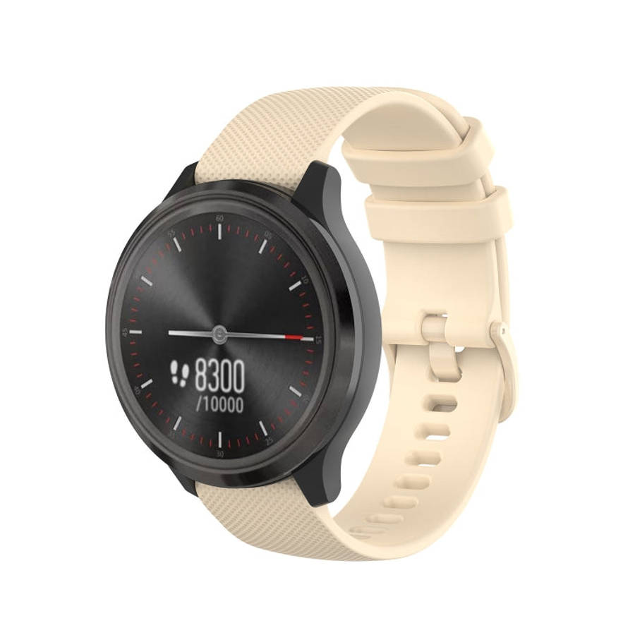 For Huawei Watch 3 22mm Checkered Silicone Watch Band(Beige)