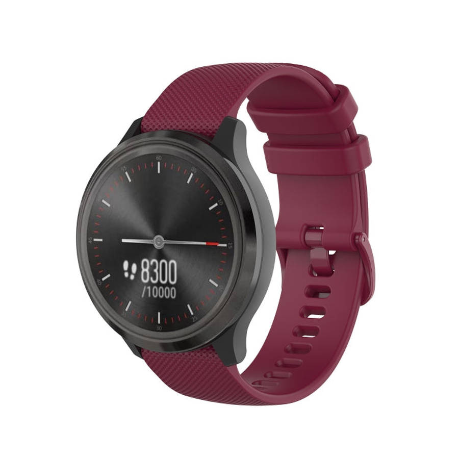 For Honor Watch GS Pro 22mm Checkered Silicone Watch Band(Wine Red)
