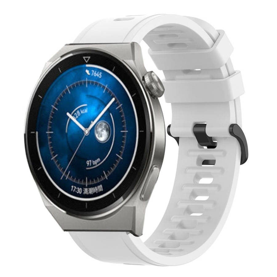 For Huawei Watch GT3 Pro 43mm 20mm Solid Color Soft Silicone Watch Band(White)