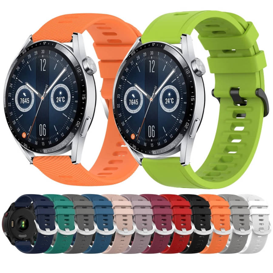 For Huawei Watch GT3 Pro 46mm 22MM Solid Color Soft Silicone Watch Band(Midnight Blue)