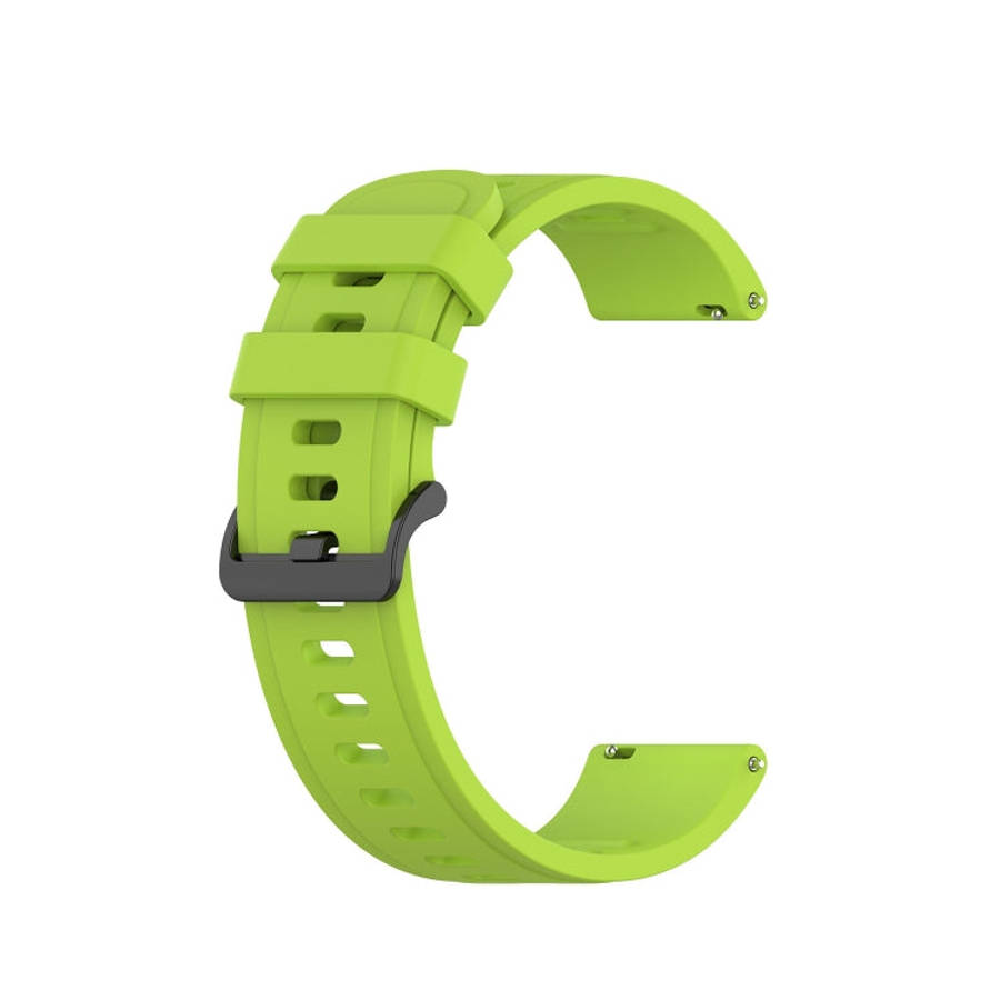 For Huawei Watch 3 Pro 22MM Solid Color Soft Silicone Watch Band(Lime Green)