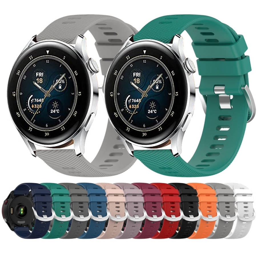 For Huawei Watch 3 Pro 22MM Solid Color Soft Silicone Watch Band(Midnight Blue)