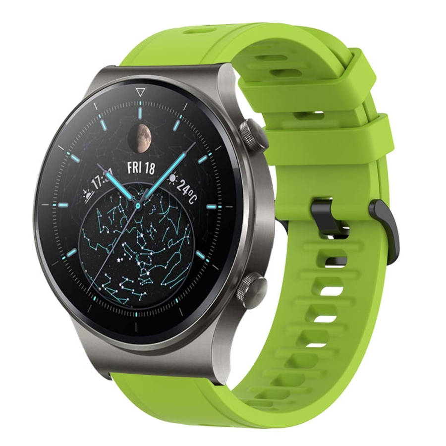 For Huawei GT2 Pro 22MM Solid Color Soft Silicone Watch Band(Lime Green)