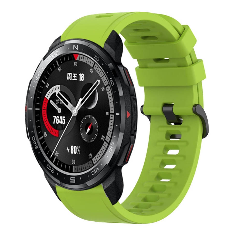 For Honor Watch GS Pro 22MM Solid Color Soft Silicone Watch Band(Lime Green)