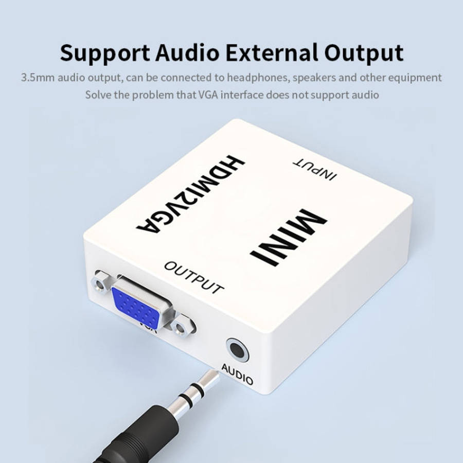 JSM Mini Size HD 1080P HDMI to VGA Audio Video Digital Converter Adapter