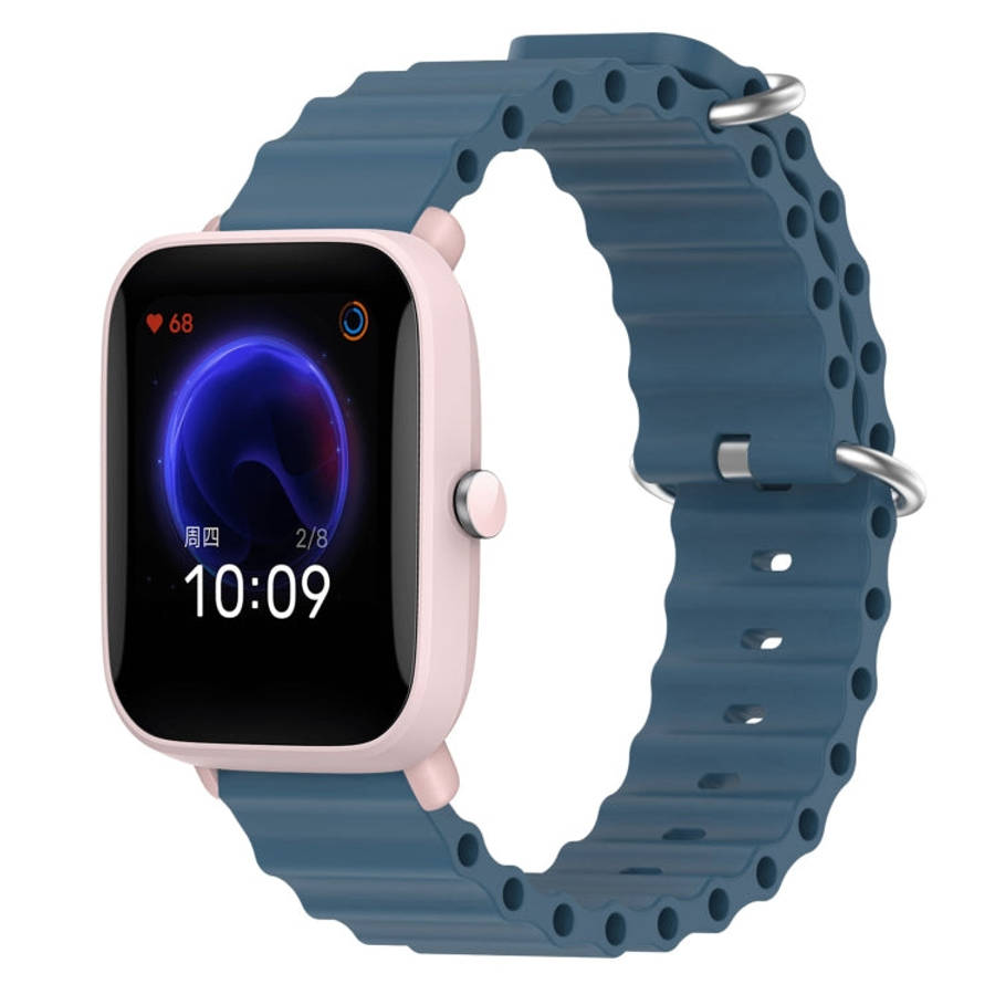 For Amazfit Pop Pro 20mm Ocean Style Silicone Solid Color Watch Band(Rock Gray)