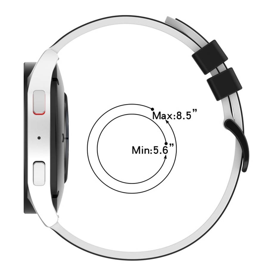 For Amazfit Pop Pro 20mm Two-Color Silicone Watch Band(Midnight Blue + White)