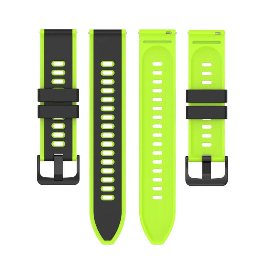 For Amazfit Pop Pro 20mm Two-Color Silicone Watch Band(Midnight Blue + White)