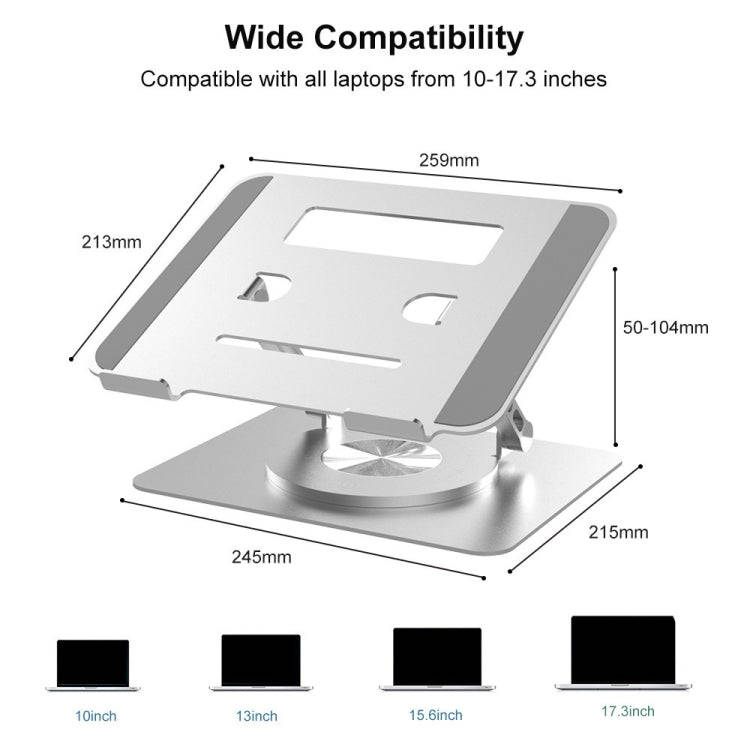 D088 Portable Aluminum 360 Degree Rotating Height Flexible Adjustable Notebook Laptop Stand