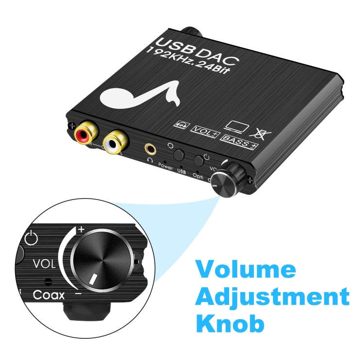 AY107 Digital to Analog Converter Optical Fiber Analog Audio Decoder USB Sound Card Digital Audio...