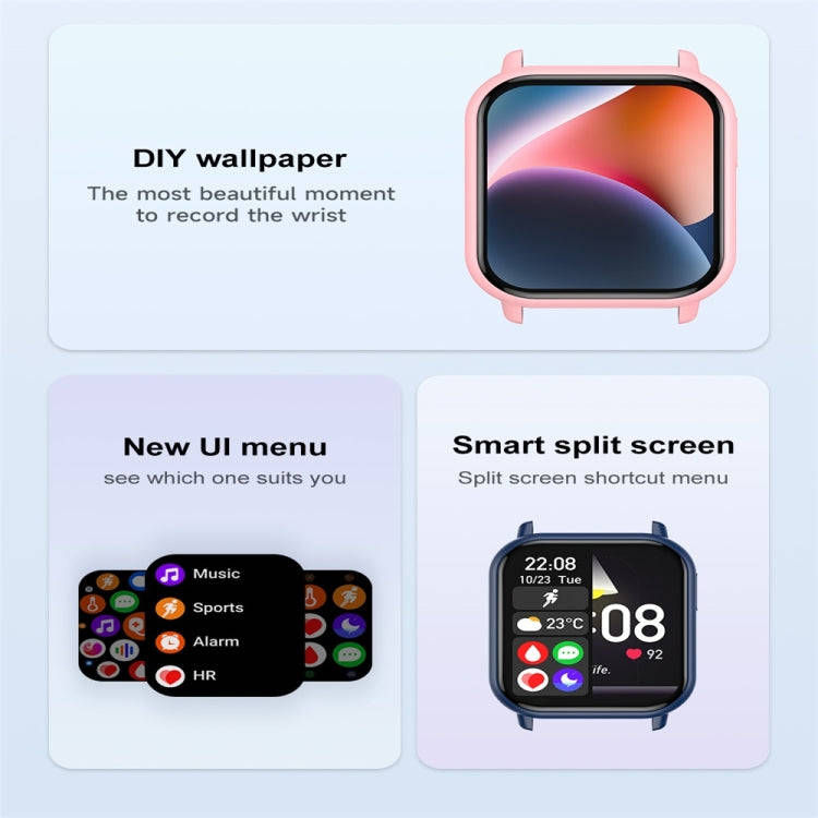 ZW32 1.85 inch Color Screen Smart Watch,Support Heart Rate Monitoring/Blood Pressure Monitoring(P...