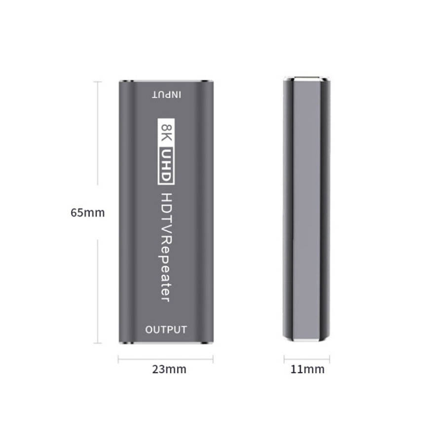 JUNSUNMAY 8K 30m HDMI Adapter Signal Amplifier HDMI Repeater Extender(Grey)