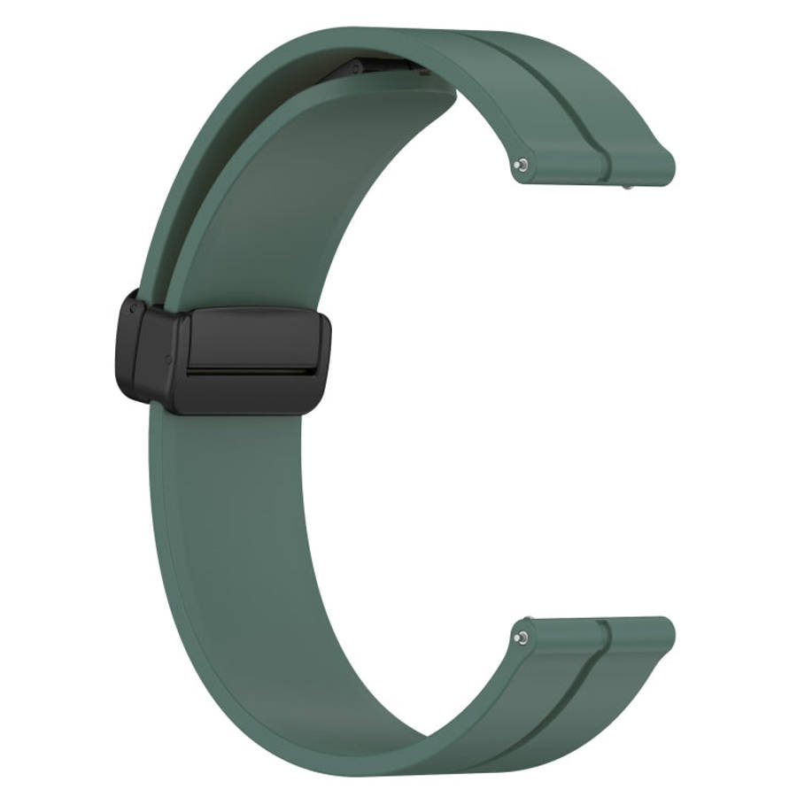 For Amazfit GTR 3 Pro 22mm Solid Color Magnetic Clasp Silicone Watch Band(Olive Green)