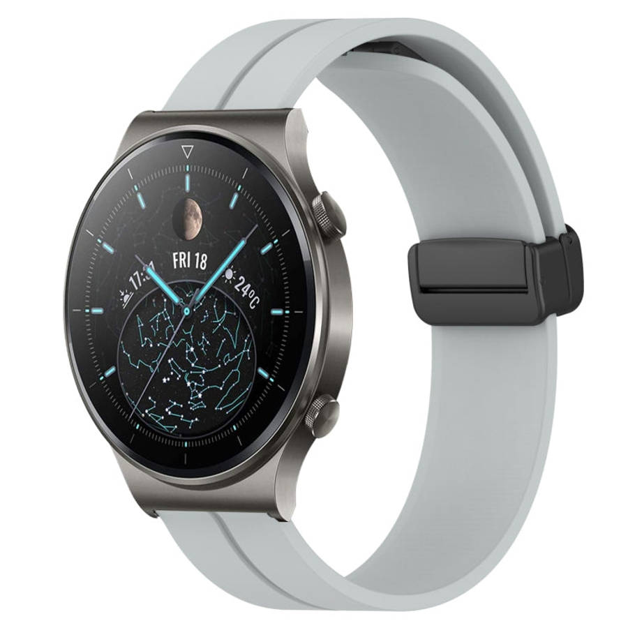 For Huawei GT2 Pro 22mm Solid Color Magnetic Clasp Silicone Watch Band(Grey)