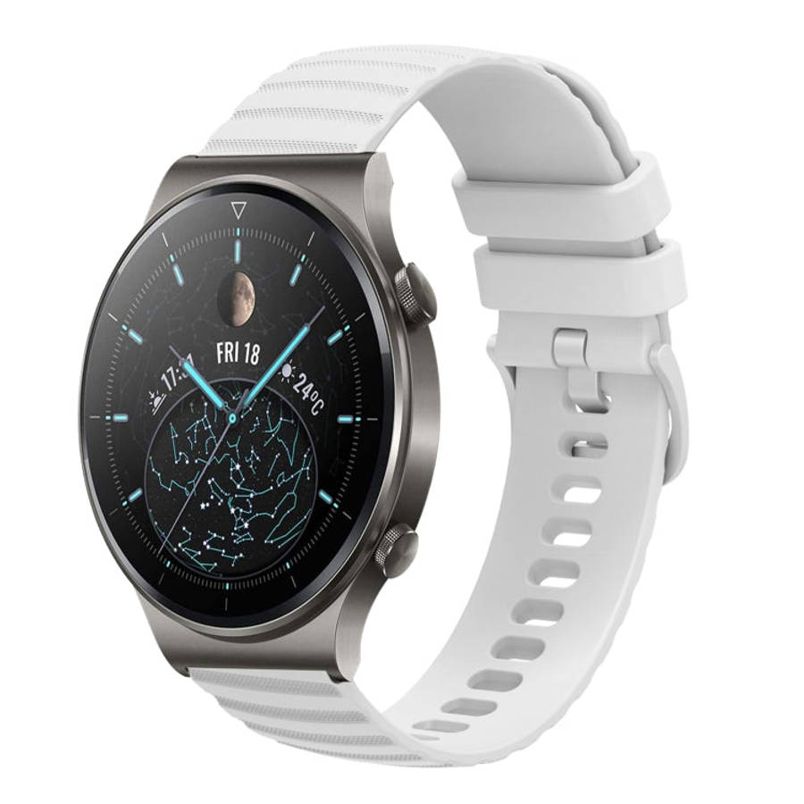 For Huawei GT2 Pro 22mm Wavy Dot Pattern Solid Color Silicone Watch Band(White)