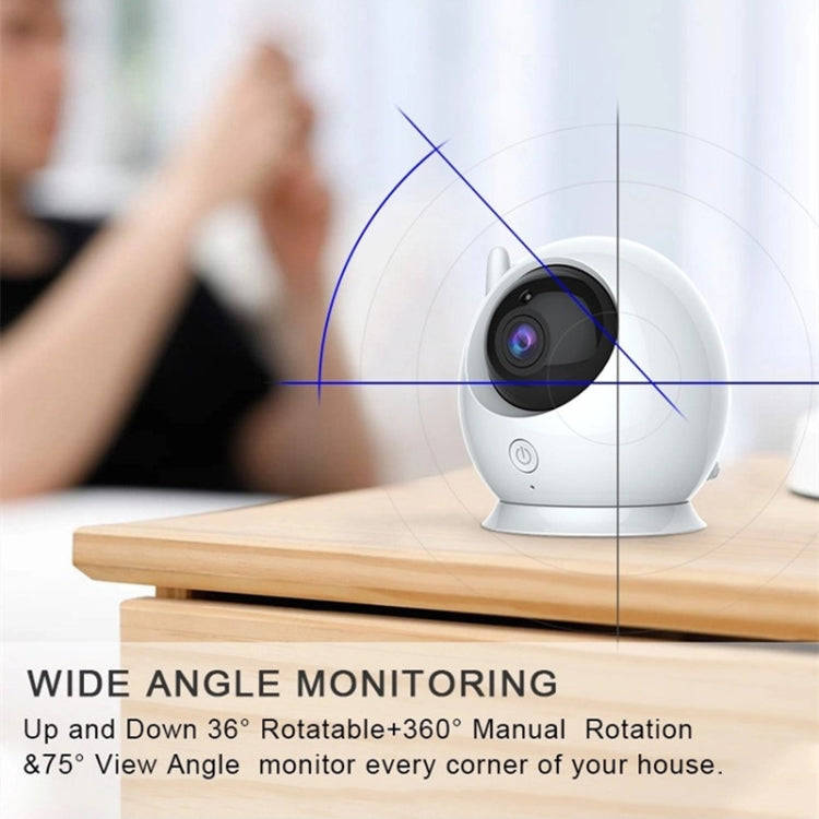 ABM100 4.3 inch Wireless Video Color Night Vision Baby Monitor 360-Degree Security Camera(EU Plug)