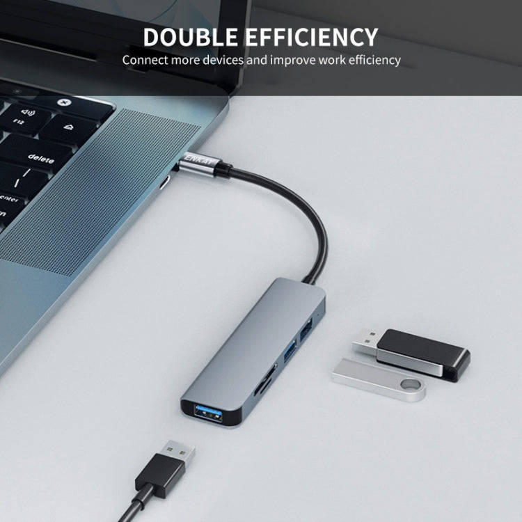 ENKAY Hat-Prince 5 in 1 Docking Station Adapter HUB SD/TF Card Reader, Interface:Type-C