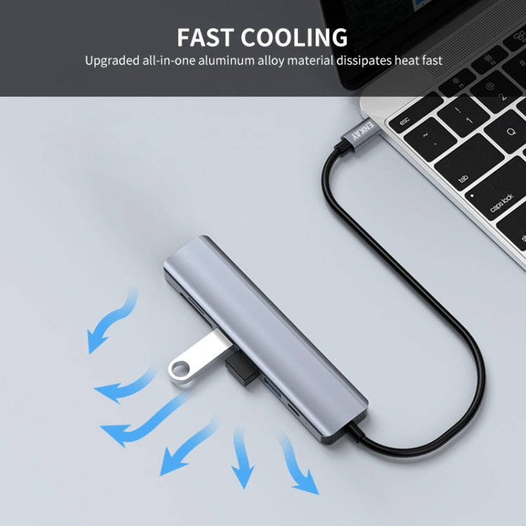 ENKAY Hat-Prince 7 in 1 Type-C to 4K HDMI Docking Station Adapter PD Quick Charge Hub SD/TF Card ...